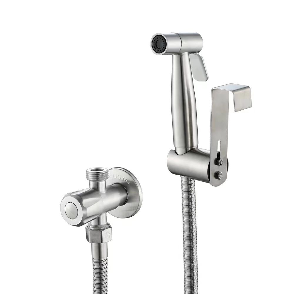 304 Stainless Steel Toilet Flush Valve Bathroom Washer Rinse Spray Gun Bathroom Handle High Pressure Shower Head